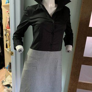 democracy size 4 shirt dress black & grey